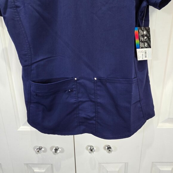 NWT Navy Blue ScrubStar Breathable V-Neck Scrub Shirt – Size Large - Picture 3 of 6